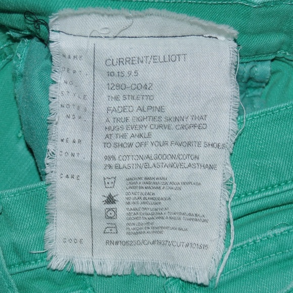CURRENT/ELLIOTT Faded Alpine The Stiletto Jeans B4 - Picture 8 of 8